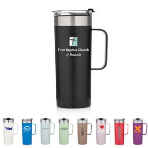 20 oz. Travel Stainless Steel Vacuum Insulated Coffee Mug w/ handle & lid, keeps hot